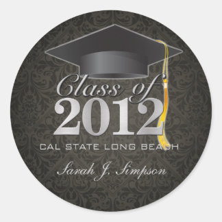 Elegant Damask Class of 2012 Stickers