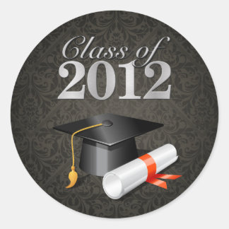 Elegant Damask Class of 2012 Stickers