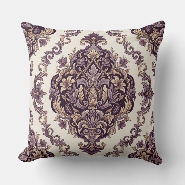 Elegant Damask Cushion (Front)
