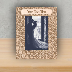  Elegant Damask Design Etched Scrolls on black Frames