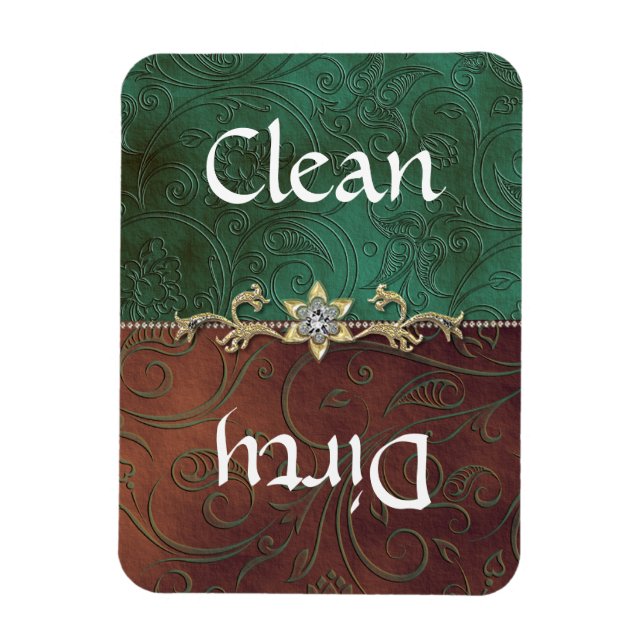 Elegant Damask Dishwasher Magnet (Vertical)