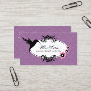 Elegant Damask Event Coordinator Business Card