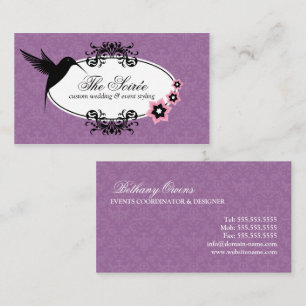 Elegant Damask Event Coordinator Business Card