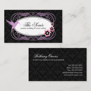Elegant Damask Event Coordinator Business Card