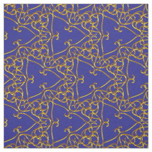 Elegant Damask Fabric Navy Blue