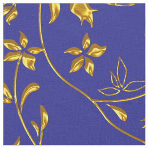 Elegant Damask Fabric Navy Blue