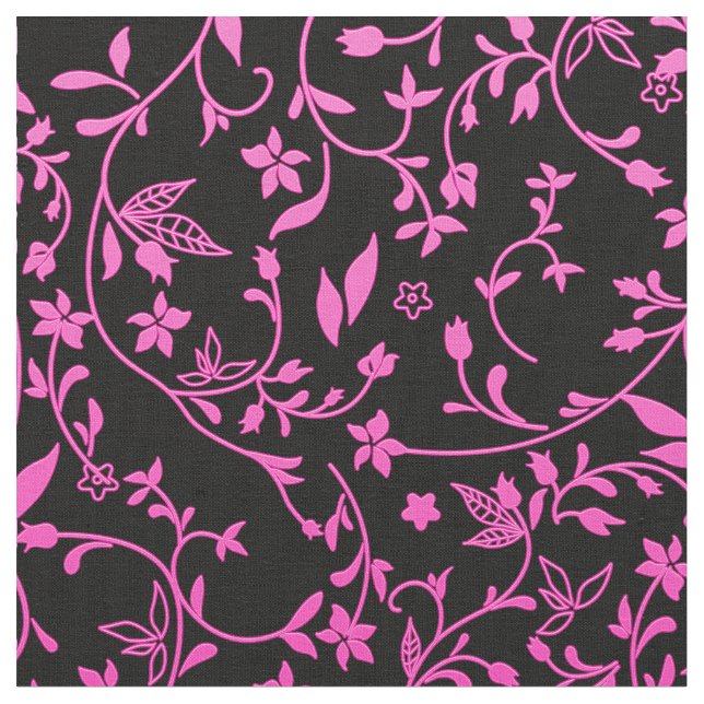 Elegant Damask Fabric Pink (Close Up)