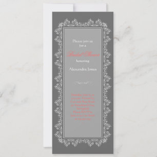 Elegant Damask Filigree Bridal Shower Party 6 Invitation