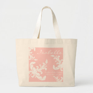 Elegant Damask Floral Bridal Party Tote Bag