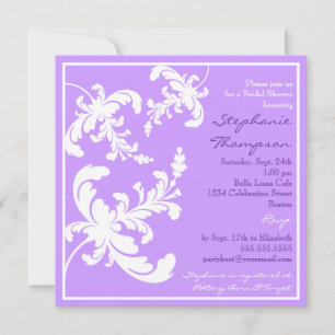 Elegant Damask Floral Bridal Shower Invitation
