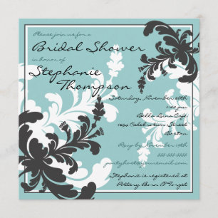 Elegant Damask Floral Bridal Shower Invitation