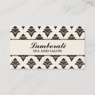 Elegant Damask Floral Pattern Cream Modern Stylish Business Card