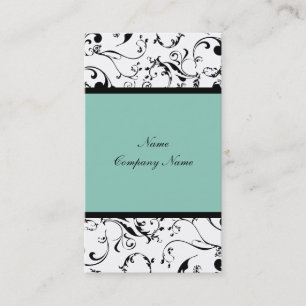 Elegant damask, floral vines business card