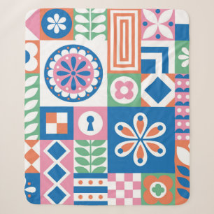 Elegant Damask Floral vintage Seamless Pattern. De Sherpa Blanket