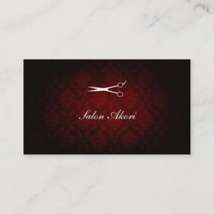 elegant damask hair stylist hairstylist emerald business card