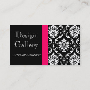 Elegant Damask Interior Designer Business Card