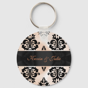 Elegant damask keychain