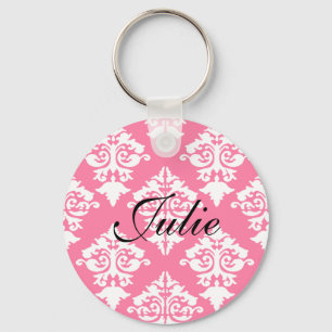 Elegant damask keychain