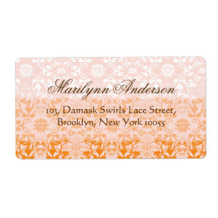 Elegant Damask Lace Floral Vintage Wedding Address