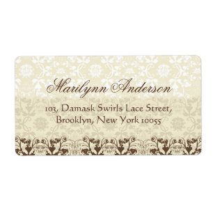 Elegant Damask Lace Floral Vintage Wedding Address