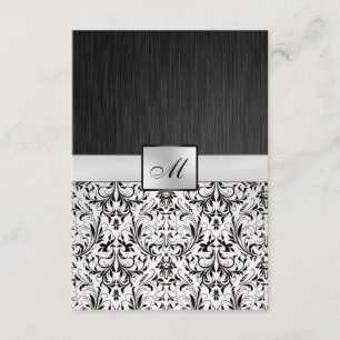 Elegant Damask Monogram Wedding RSVP Card