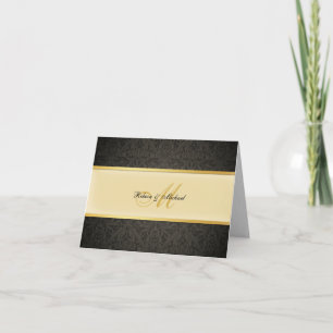 Elegant Damask Monogram Wedding Thank You Card