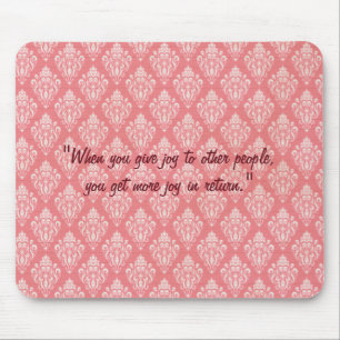 Elegant Damask Pink Pattern Mouse Pad