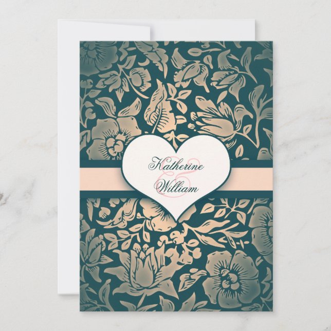 elegant damask rehearsal dinner invitations (Front)