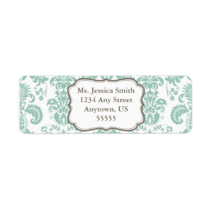 Elegant Damask Return Address Label