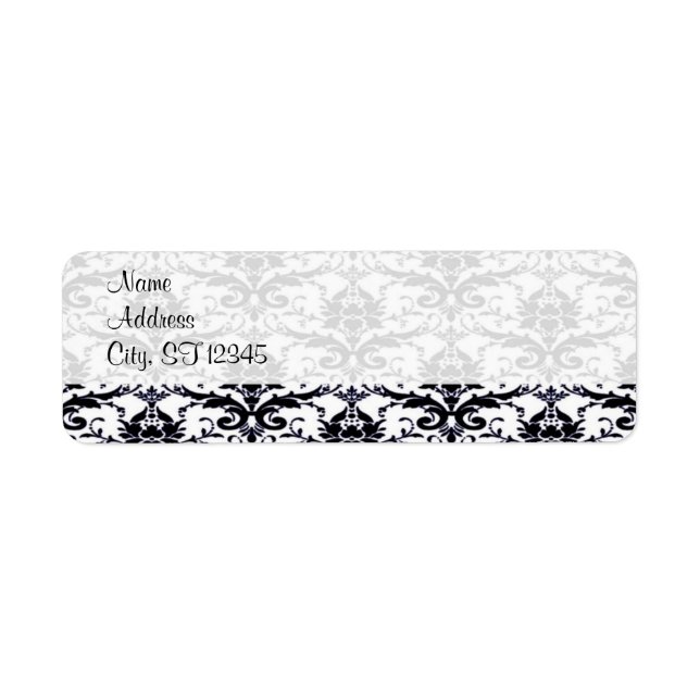Elegant Damask Return Address Label (Front)