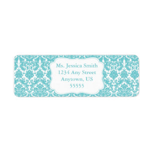 Elegant Damask Return Address Label