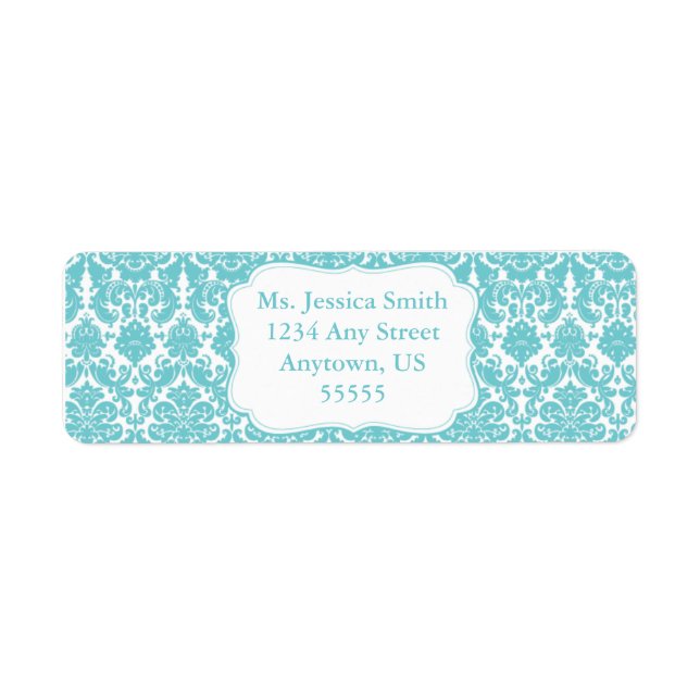 Elegant Damask Return Address Label (Front)