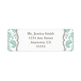Elegant Damask Return Address Label