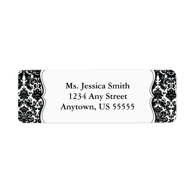 Elegant Damask Return Address Label (Front)