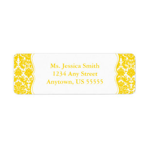 Elegant Damask Return Address Label