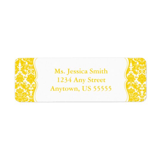 Elegant Damask Return Address Label