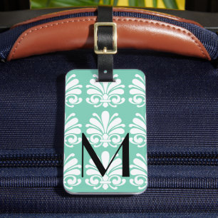 Elegant Damask Shell Flourish Personalised Luggage Tag