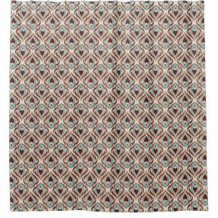 Elegant damask style - teal & brown colour shower curtain