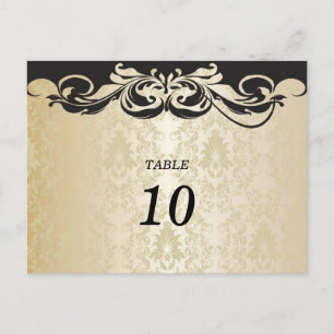 Elegant Damask Table Number Postcard