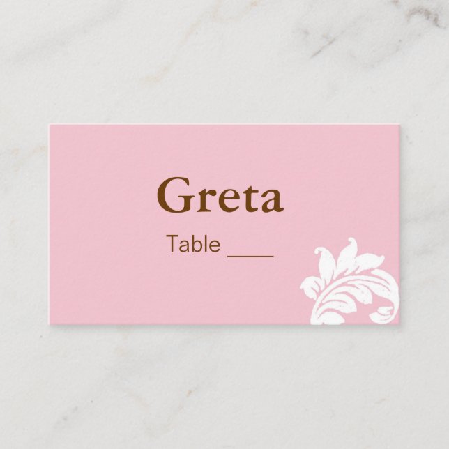 Elegant Damask Table Place Card Holders (Front)