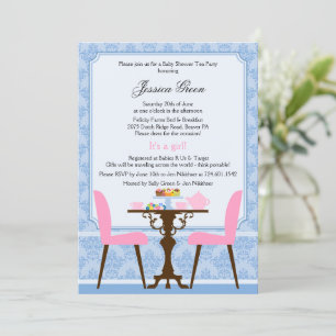 Elegant Damask Tea Party Invitation
