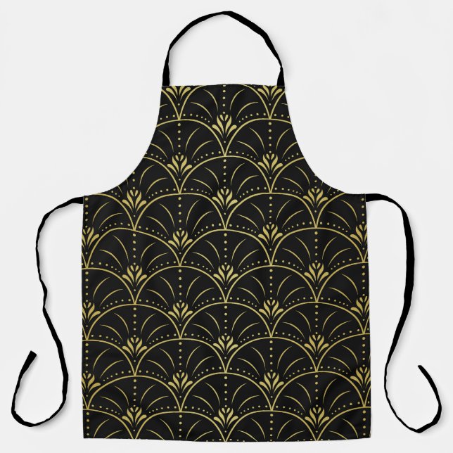Elegant damask, vintage floral design. apron (Front)
