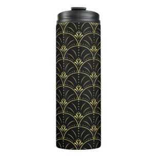 Elegant damask, vintage floral design. thermal tumbler