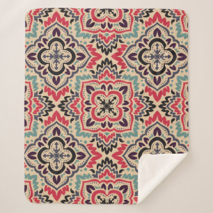 Elegant Damask: Vintage Seamless Texture Sherpa Blanket