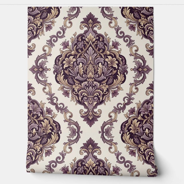 Elegant Damask Wallpaper (Unrolling)