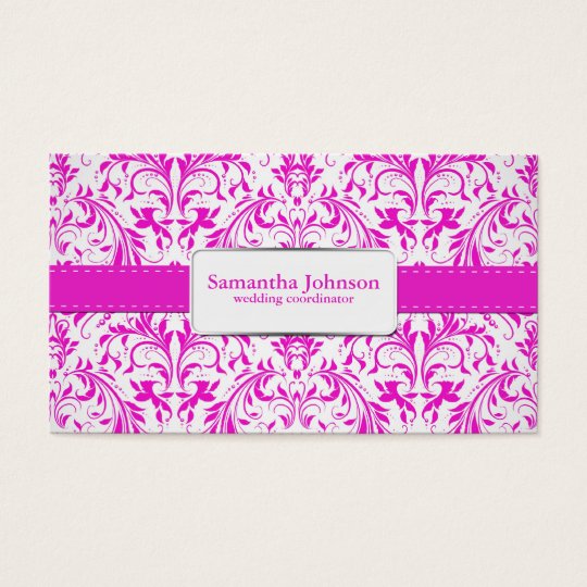 Elegant Damask Wedding Coordinator Business Cards