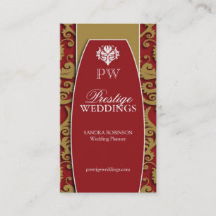 Elegant Damask Wedding Planner Business Cards