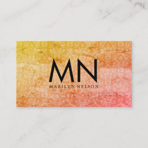 Elegant Damask with Monogram Business Card