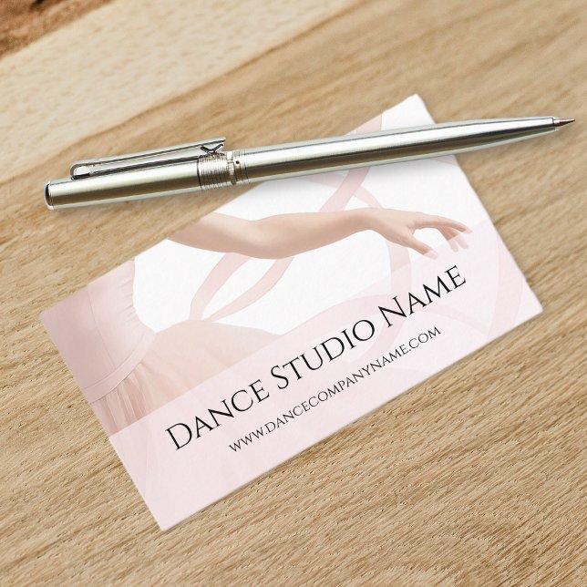 Elegant Dance Studio Ballet Dancer Blush Pink Business Card (Elegant Dance Studio Ballet Dancer Blush Pink Business Card)