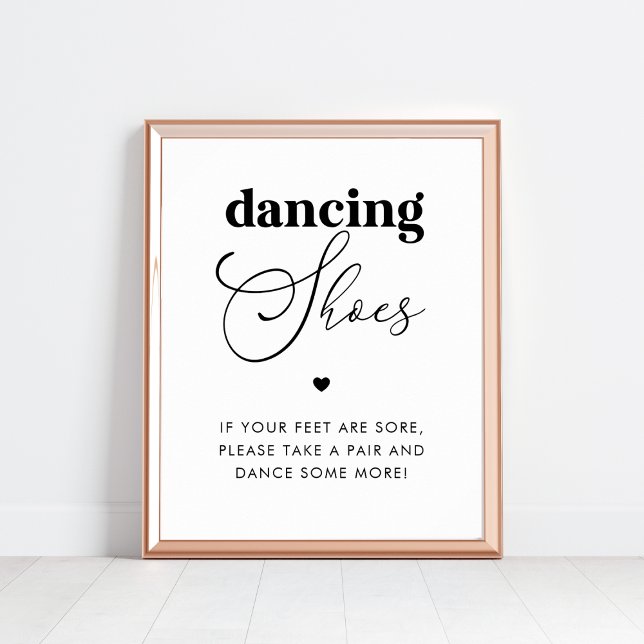 Elegant Dancing Shoes Heart Wedding Favour Sign (Creator Uploaded)